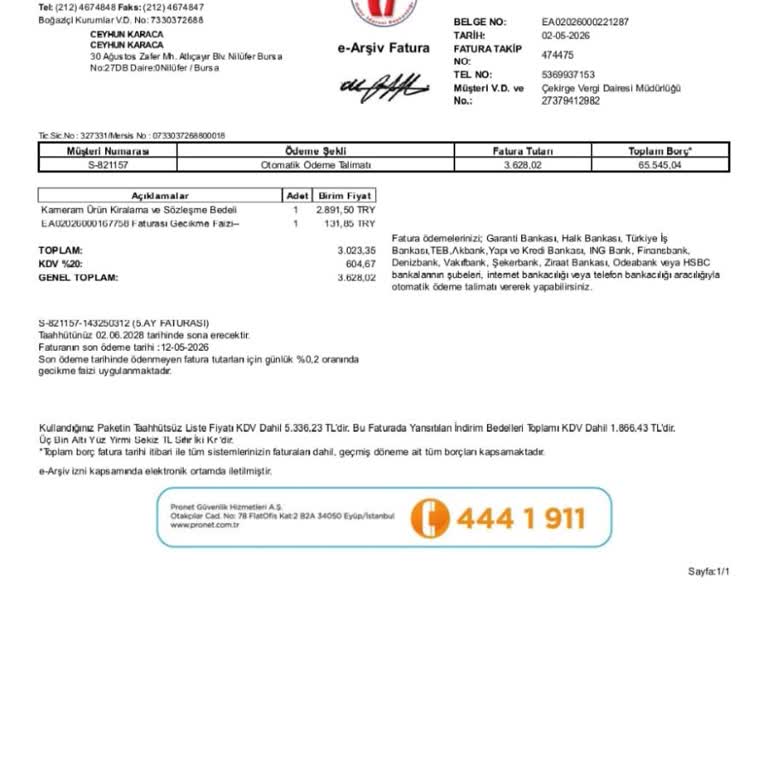 Pronet’te Sözleşme İhlali Ve Teslim Edilmeyen Ürün İçin Yanıltıcı Fatura