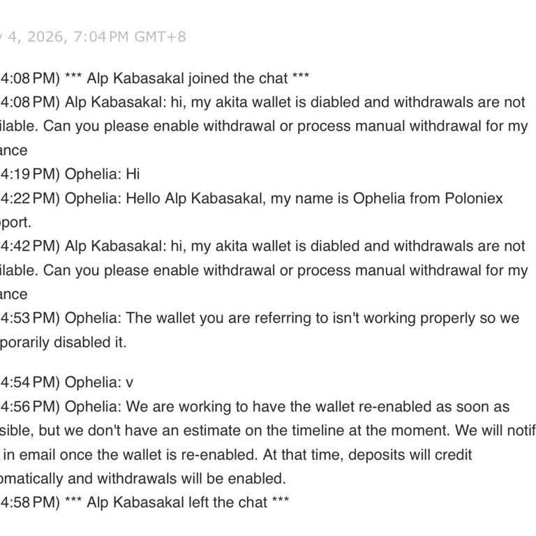 Poloniex'te Akıta Coinlerimin Kilidi Açılmadı Ve Çekim Engellendi