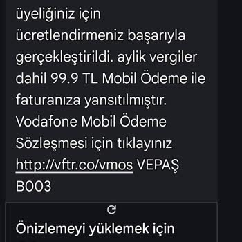 Vodafone Yanımda Premium Ücretsiz Olması Gereken Hizmet İçin Ücret Tahsilatı