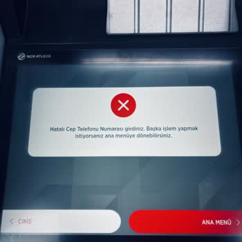 Ziraat Bankası ATM'inde TOKİ İade İşlemi Hatalı Telefon Numarası Uyarısı