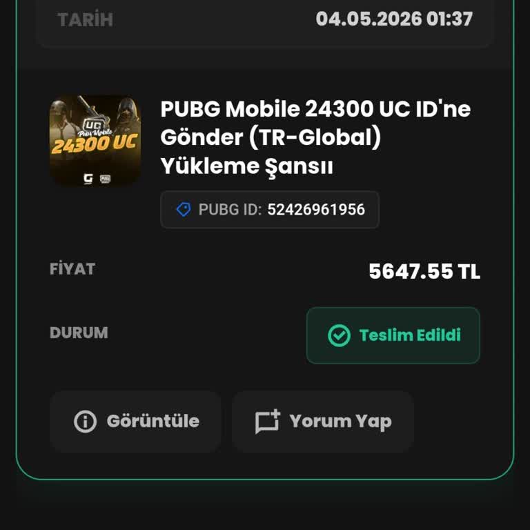 Yüksek Tutarlı UC Satın Almalarım PUBG Mobile'de Yansımadı