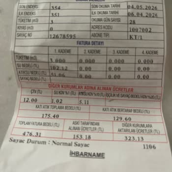 Su Faturamda Orantısız Katı Atık Ücretleri