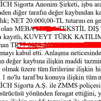 Zurich Sigorta Değer Kaybı Ödemesini Geciktiriyor Ve Ödeme Yapmıyor