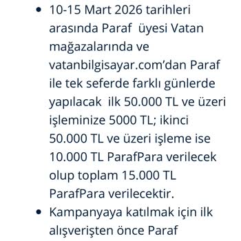 Kullanılan ParafPara Puanları Geri Alındı Ve Hesap Eksiye Düşürüldü