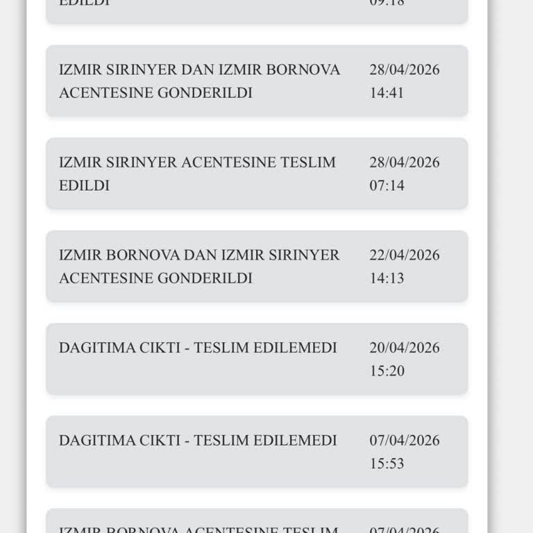 Kuryenet Bornova Acentesinden Teslim Edilmeyen Kredi Kartı Ve Açık Adres Talebi