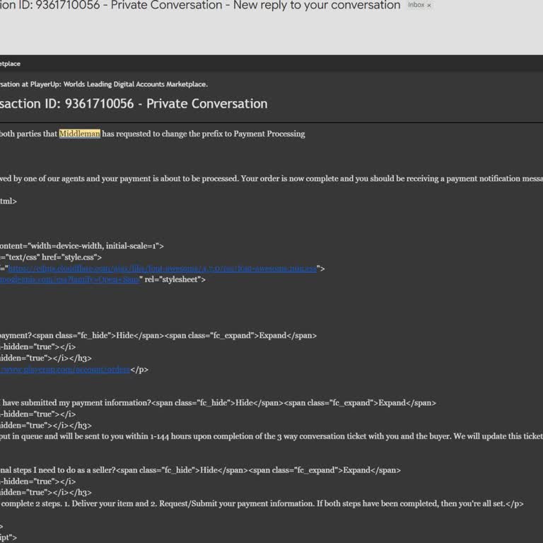PlayerUp Middleman Scam Me And Won't Send My Money For 2 Years Now