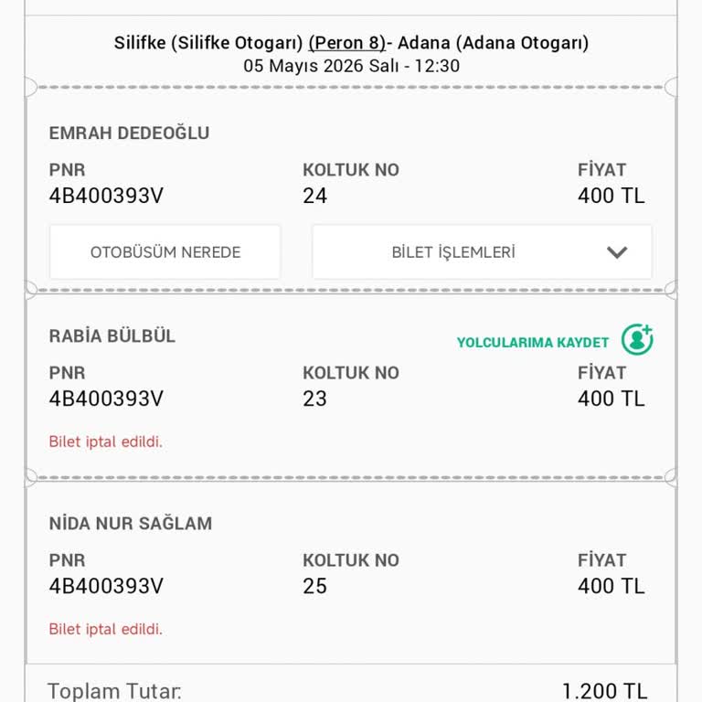 Bilet İptalinde Aşırı Kesinti Ve Yetersiz İade