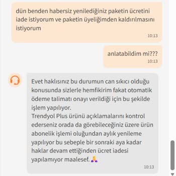 İzinsiz Trendyol Plus Otomatik Yenilemesi Ve Çekilen 75 TL