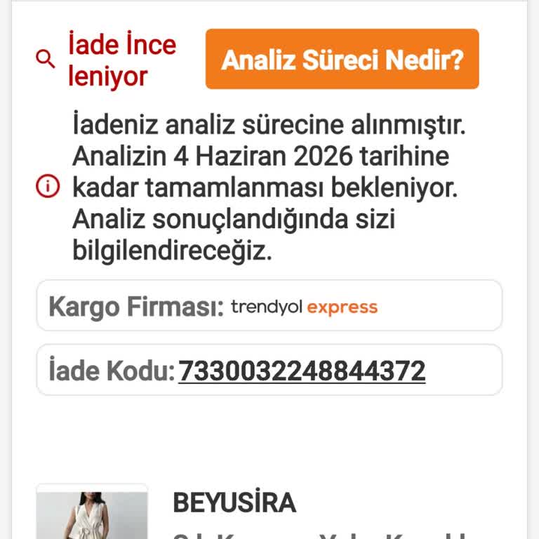 Açılmamış Ürün İçin Uzun Analiz Süreci Ve Geciken İade