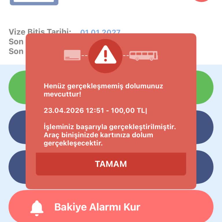 Yüklenen 100 TL Kent Kart’ta Görünmüyor Ve Bakiye Yetersizliği