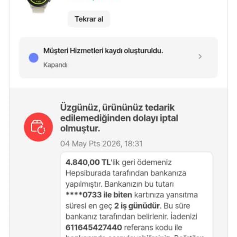 Teslim Edilmeyen Xiaomi Saat, Yetkisiz İptal Ve Yetersiz Telafi