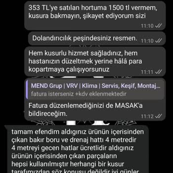 Kusurlu Klima Montajı Ve Fahiş Hortum Ücreti