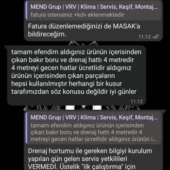 Kusurlu Klima Montajı Ve Fahiş Hortum Ücreti