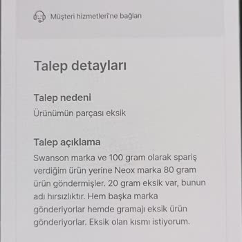 Hepsiburada Ahmet Ensar Hırdavat’tan Yanlış Ürün Gönderimi Ve Eksik 20 Gram Ücret İadesi Talebi