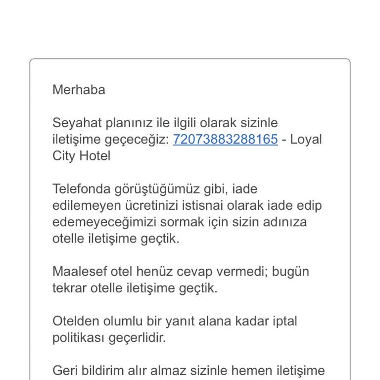 Yanlış Tarihli Rezervasyon İptali Ve Ücret İadesi Talebi