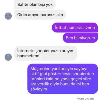 Sipariş Gönderilmedi Ve Para İadesi Alınamıyor