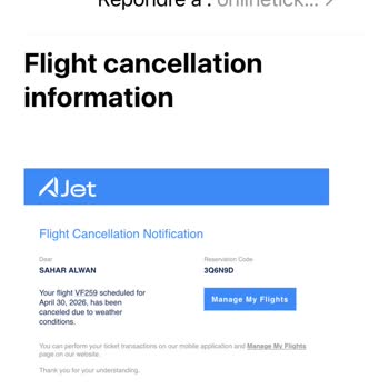 AJet Customer Support Failed to Resolve My Flight Cancellation Claim