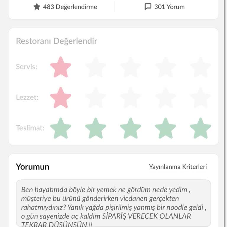 Yanık Yağda Noodle Ve Haksız Yorum Reddi Sağlığımı Ve Güvenimi Sarsıyor