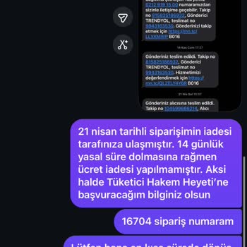 İade İşlemi Hakkında Bilgilendirme Ve 2000 TL Geri Ödeme Talebi