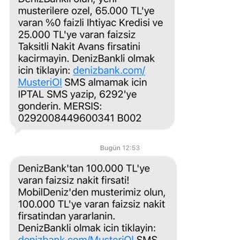 Söz Verilen %0 Faizli 100.000 TL Nakit Avans SMS’te Belirtildiği Gibi Tanımlanmadı