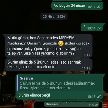 SC Sarvin'den Defolu Ve Eksik Ürünler İçin İade Talebi