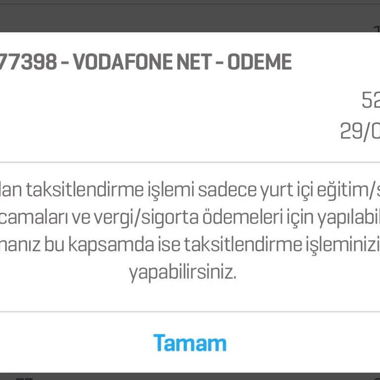 Vodafone Aynı Faturanın Tekrar Ödenmesi Talebi ve Kesilen İnternet Hizmeti
