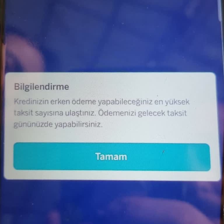 Garanti Bankası Mobil Uygulamada Erken Kredi Ödeme Engeli