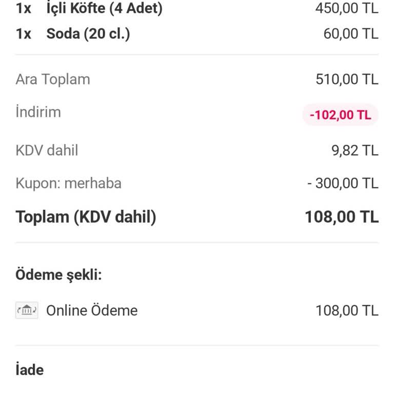 İndirimli Siparişimin Açıklamasız İptali Ve Kupon Geri Yüklenmemesi