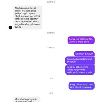 İptal İsteğim Görmezden Gelindi, Yanlış Beden Ve Fiş/Fatura Yok, İade Reddedildi