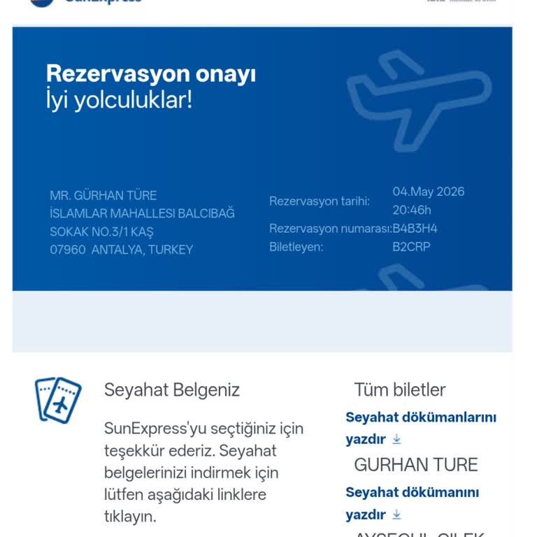Sunexpress Bebek Koltuğu Ücretlendirmesi Adaletsiz