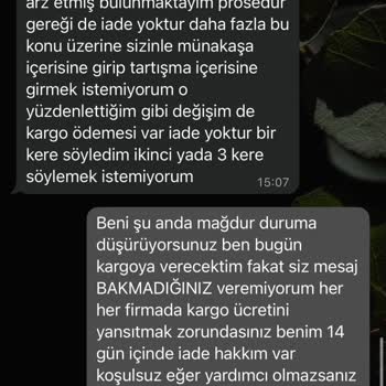 Koşulsuz İade Hakkım İhlal Edildi Ve 300 TL Kargo Ücreti Talep Ediliyor
