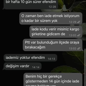 Koşulsuz İade Hakkım İhlal Edildi Ve 300 TL Kargo Ücreti Talep Ediliyor