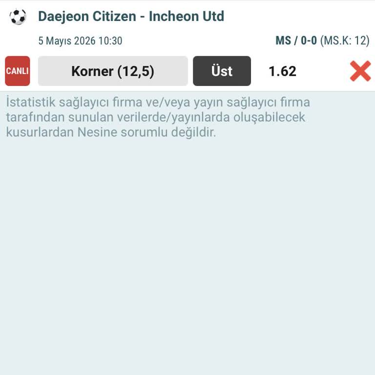 Nesine Canlı İstatistik Hatası Nedeniyle Kaybettiğim Bahis