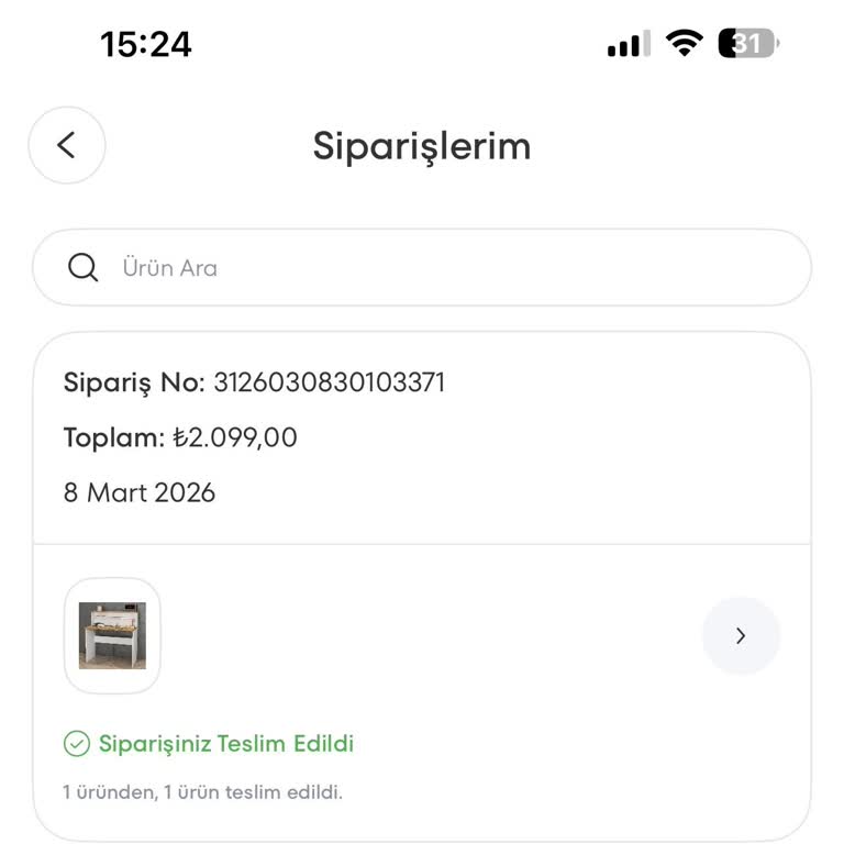 Eksik Parça Ve Cevapsız Müşteri Hizmetleri Nedeniyle Kullanılamaz Durumda Olan Masa