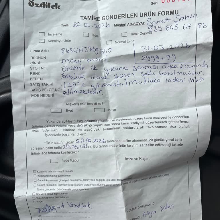 Yıkamada Topaklanan Mont, Mağaza İadeyi Reddetti