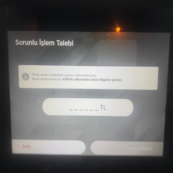 Ziraat Bankası ATM'sinde 4 Bin TL Para Alıkonulması Ve Bilgi Eksikliği
