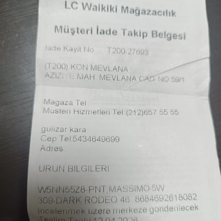 Renk Akması Nedeniyle LCW Jean Pantolonunun Değişimini Talep Ediyorum