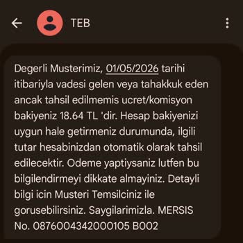Bankada Hesap Ve Kartım Olmadan Gelen 18,64 TL İzinsiz Ücret