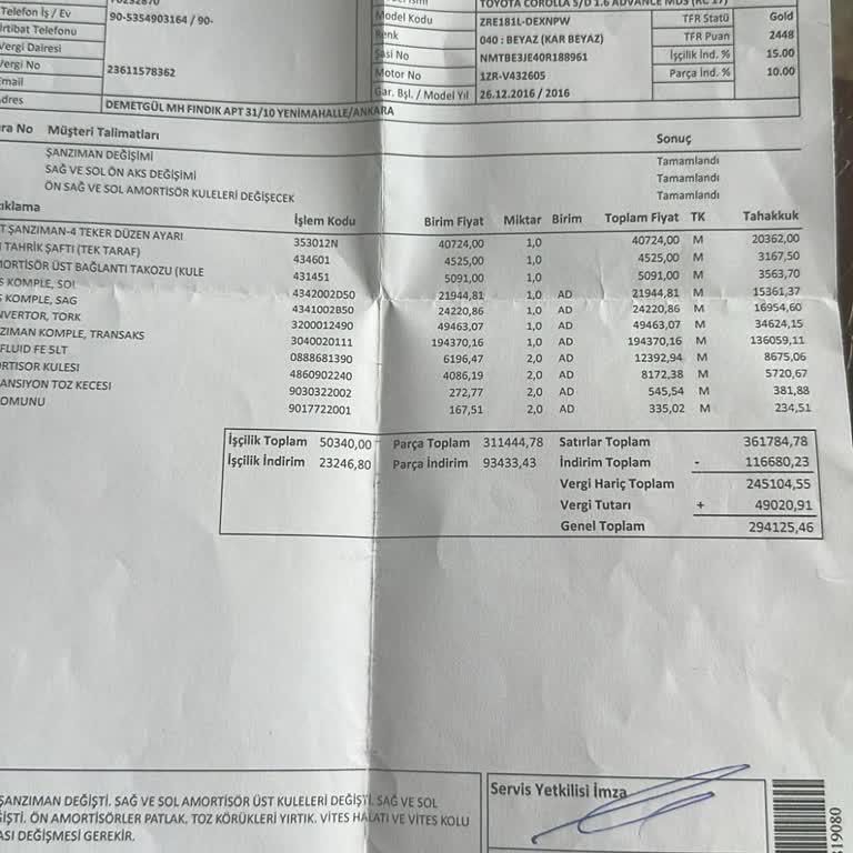 Şanzıman Değişim Garantisinin Tüplü Araç Sebebiyle Reddi
