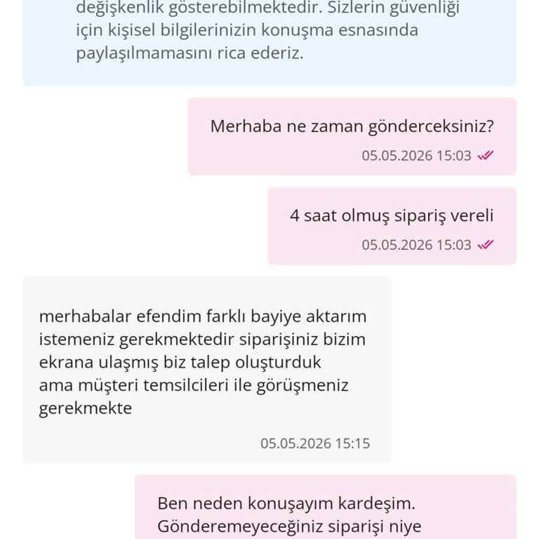 Doğum Günü Çiçek Siparişimin Kargoya Verilmemesi Ve İade Talebi