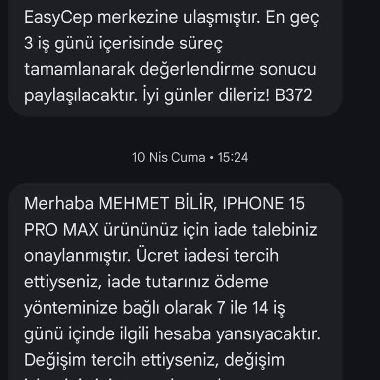 İade Edilen İphone 15 Pro Max’in 95.000 TL Geri Ödemesi 25 Gün İçinde Yapılmadı