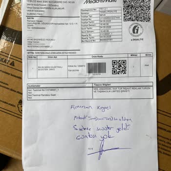 Onvo Rx-09 Scooter İçin Vaad Edilen Çanta Ve Sele Gelmedi