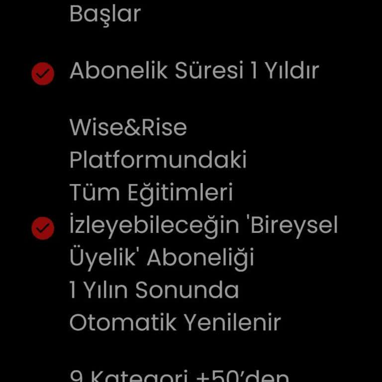 Wise&Rise Aboneliği İptal Edilemiyor Buton Yok Ve Sistem Aktif Gösteriyor