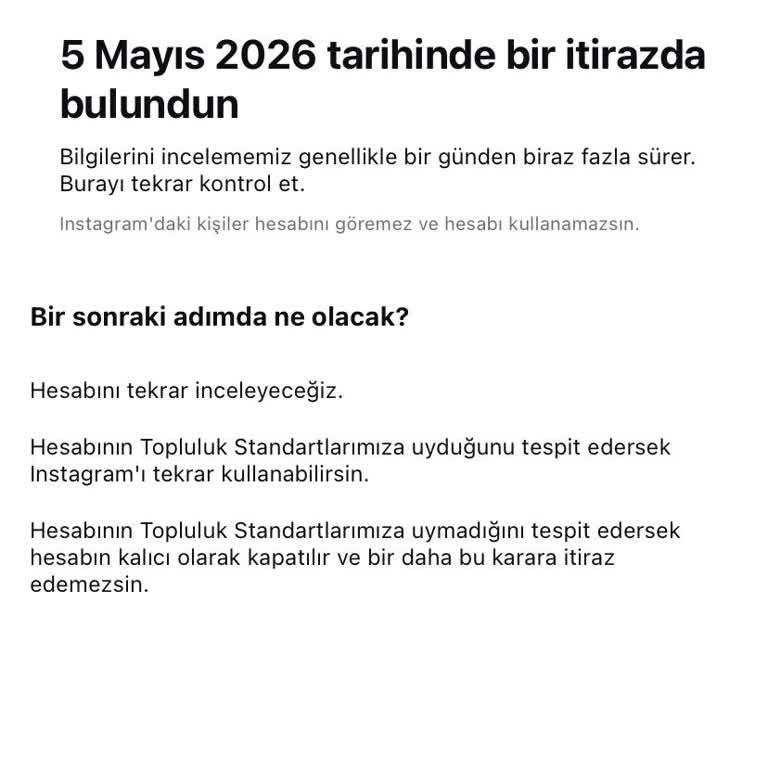 Instagram Hesabım Haksız Şekilde Askıya Alındı, Açıklama Ve Yeniden Aktifleştirme Talebi