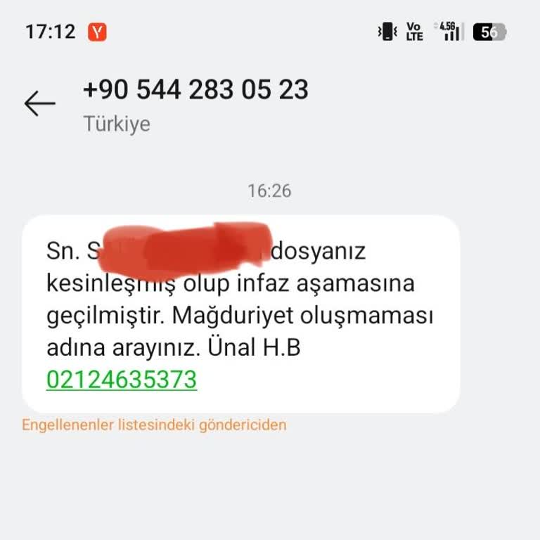 İcra Ve Infaz İsimli Sahte Telefon Araması