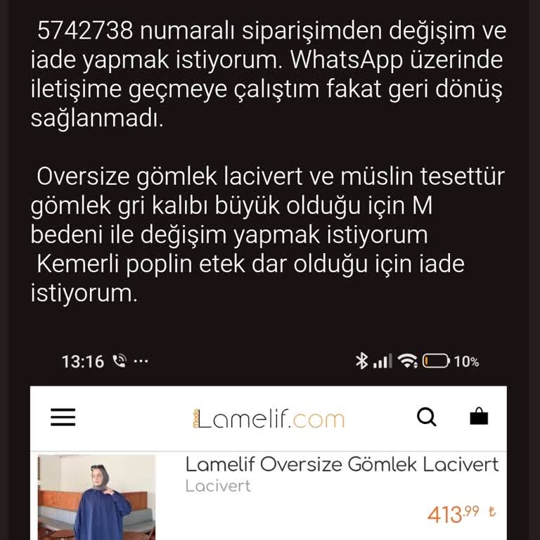İade Ve Değişim İçin Müşteri Hizmetlerine Ulaşılamıyor