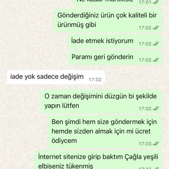 Yanlış Renk Gönderimi Ve Kargo Ücretinden Muaf Değişim İsteği