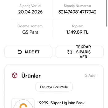 GS Store'da Kişiselleştirilmiş Formamın Kargo Gecikmesi Ve İade Talebi