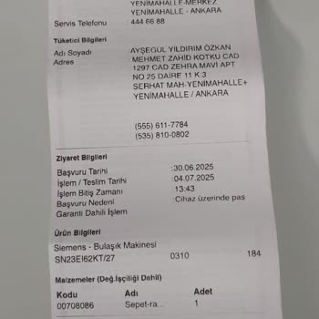 Siemens Bulaşık Makinesinde Tekrarlayan Paslanma Sorunu Ve Mutfak Eşyalarına Verilen Zarar
