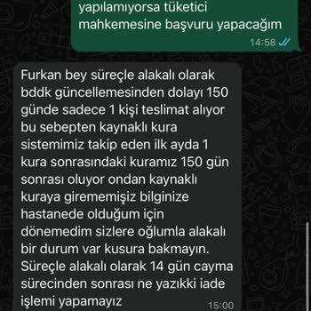 Aylık Kura Katılımı Sağlanmadığı İçin Sözleşme İhlali Ve Ücret İadesi